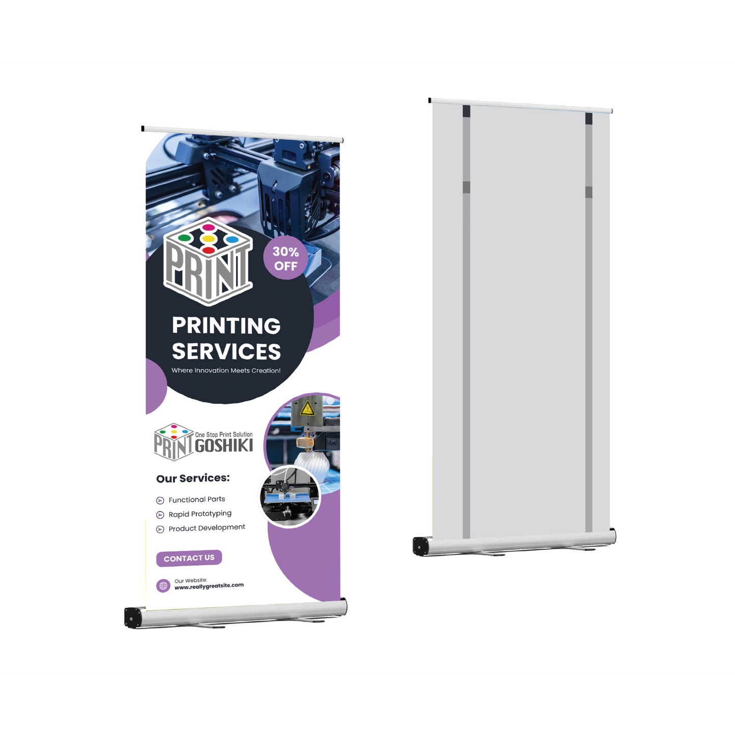 Three-section Rollup Banner