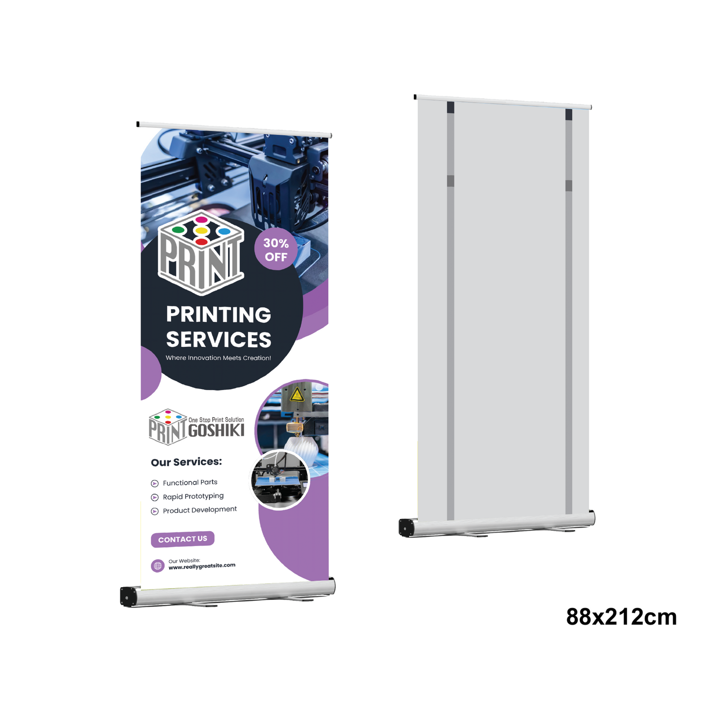 Three-section Rollup Banner