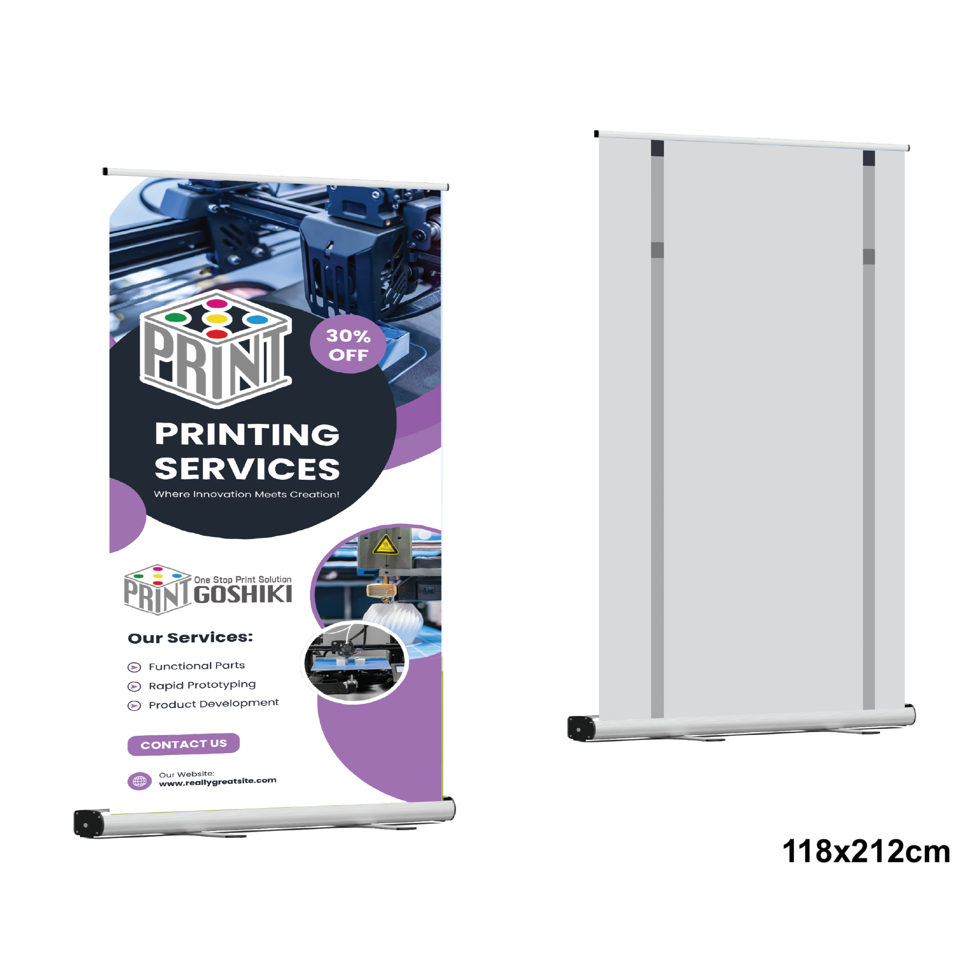 Three-section Rollup Banner