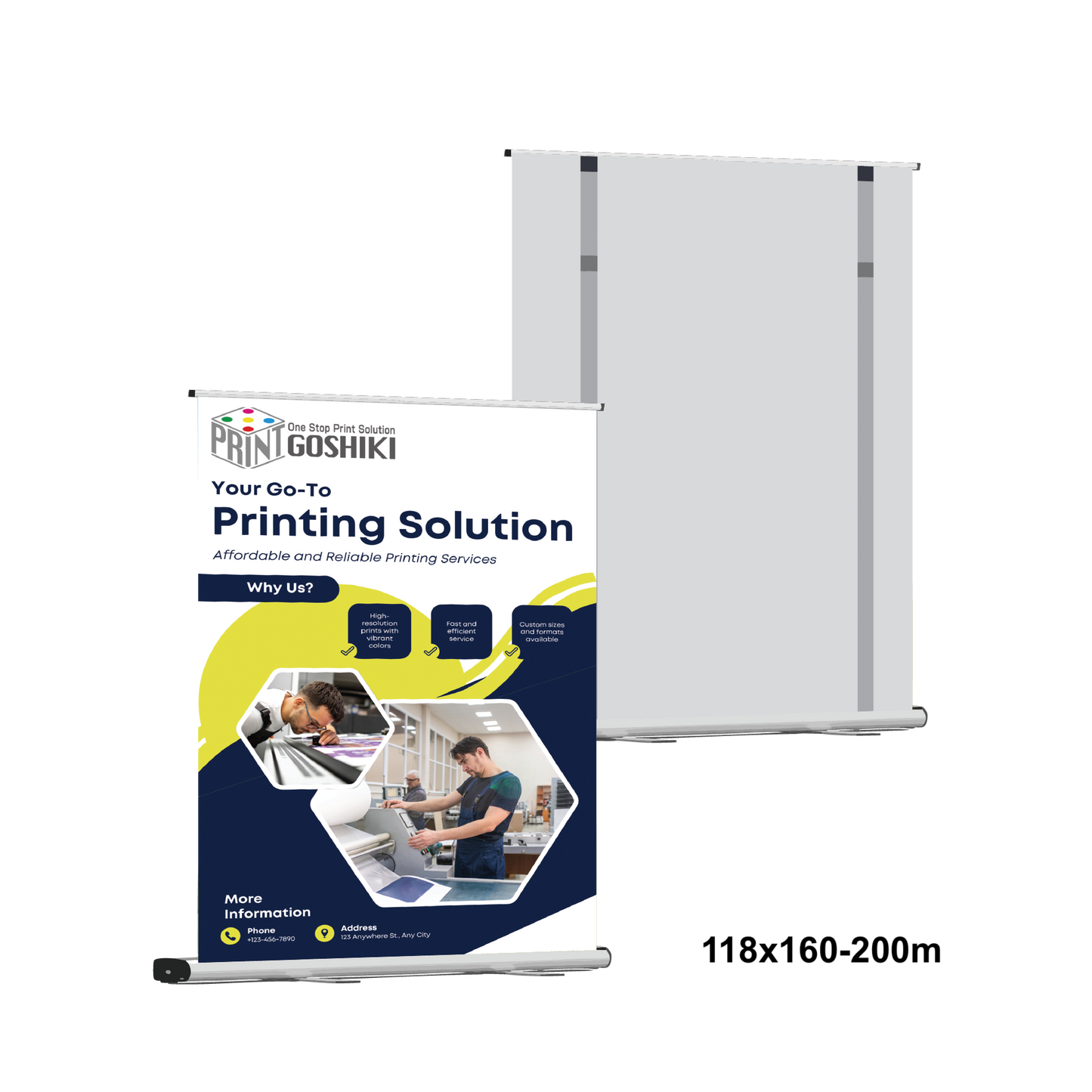 Adjustable Three-section Rollup Banner