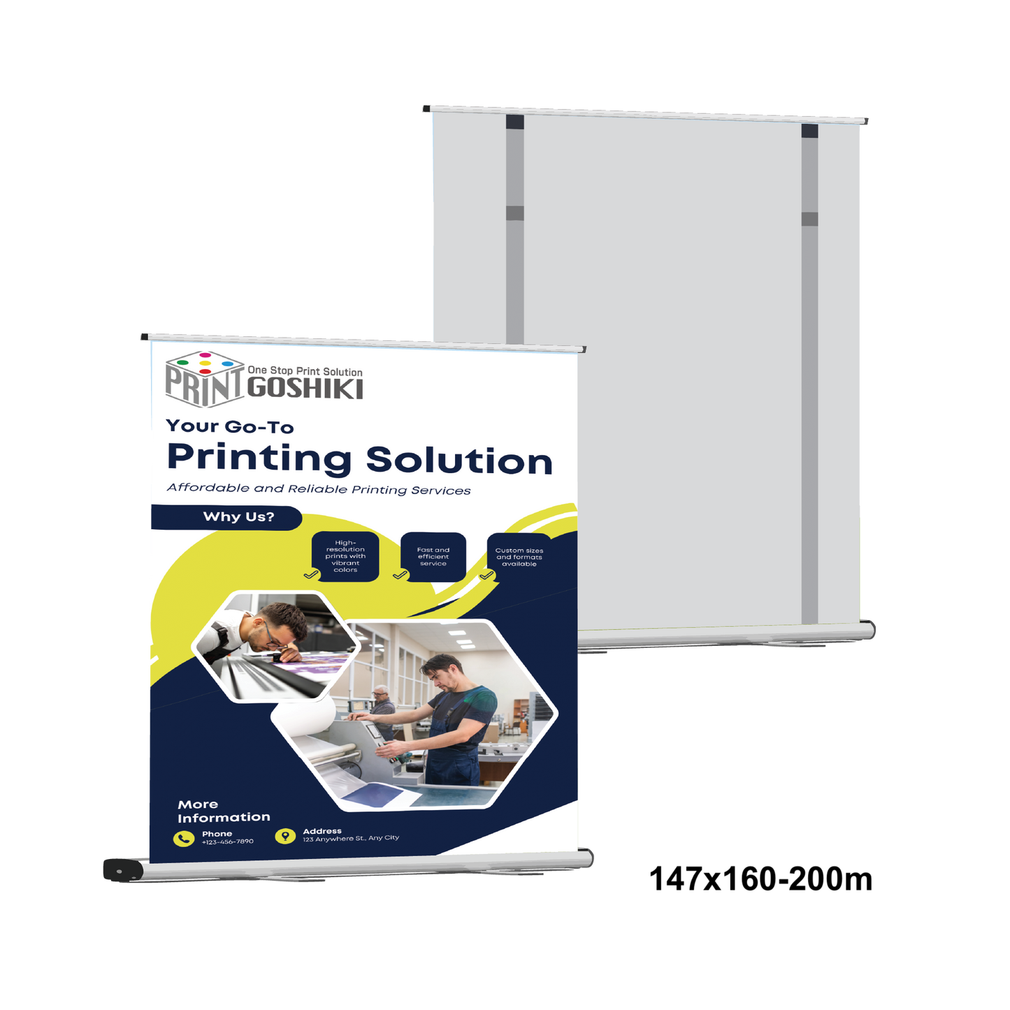 Adjustable Three-section Rollup Banner