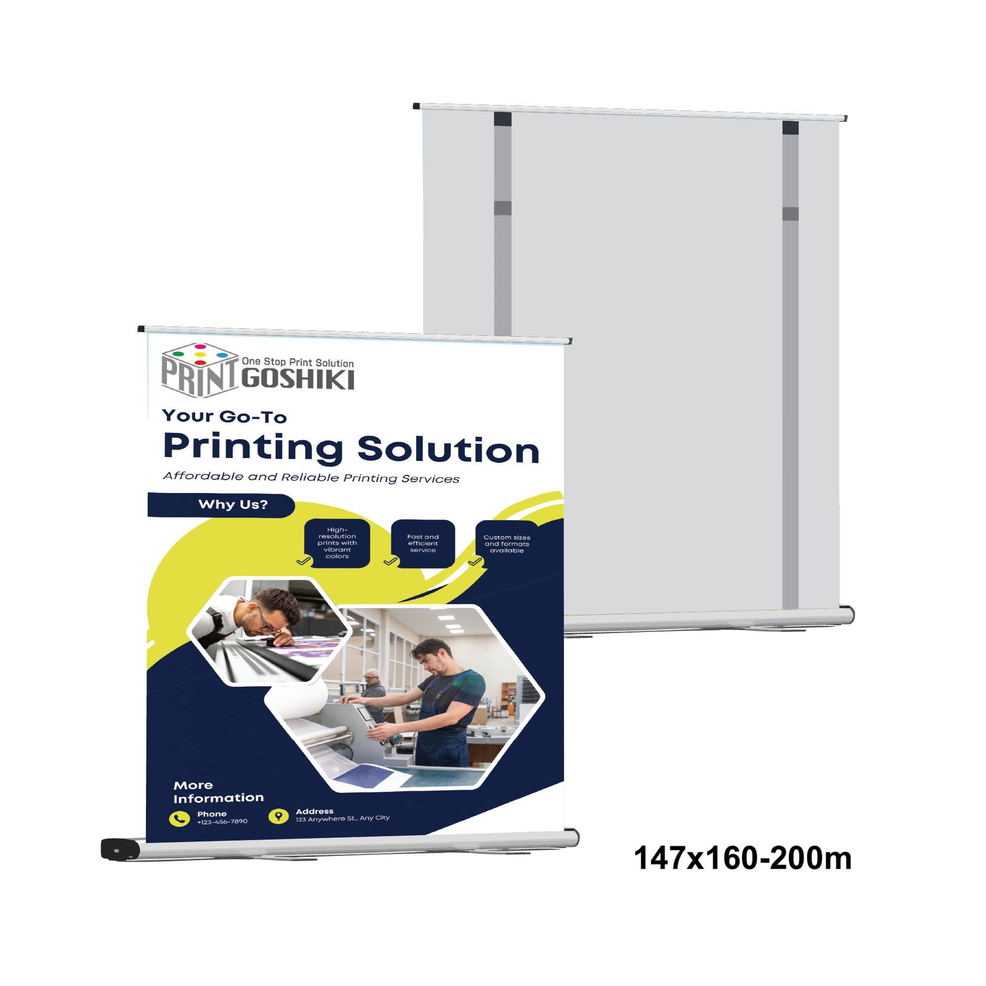 Adjustable Three-section Rollup Banner