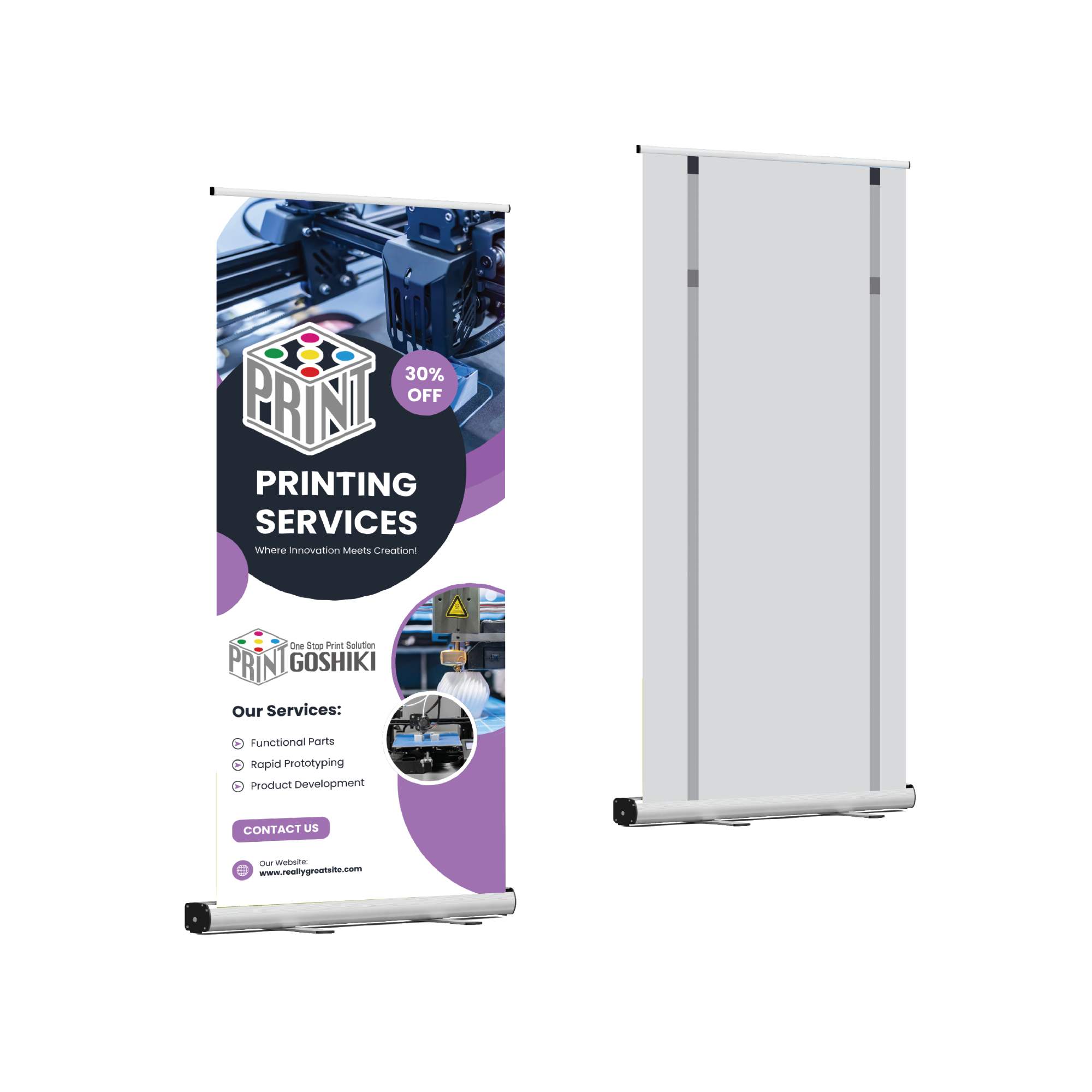 Three-section Rollup Banner