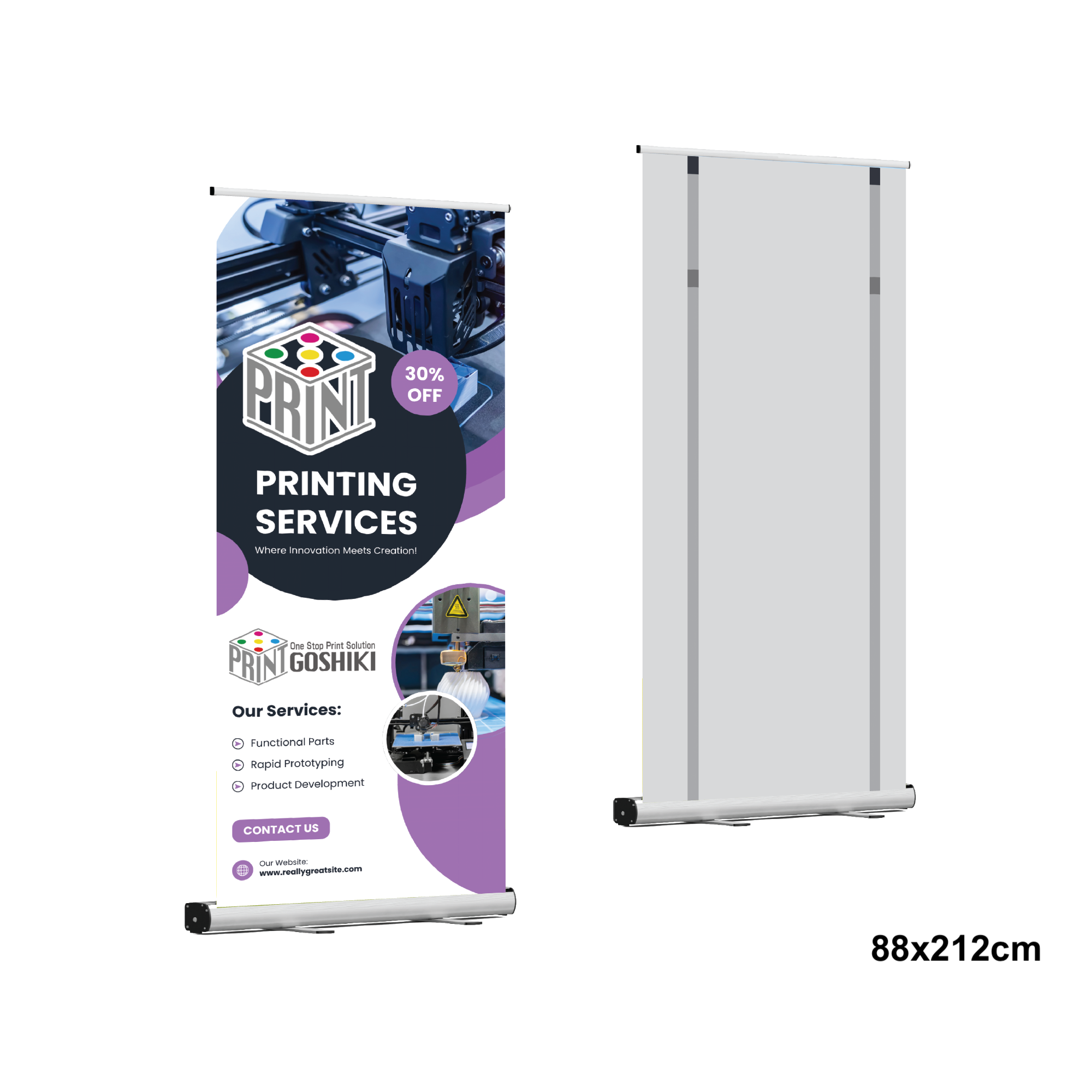 Three-section Rollup Banner