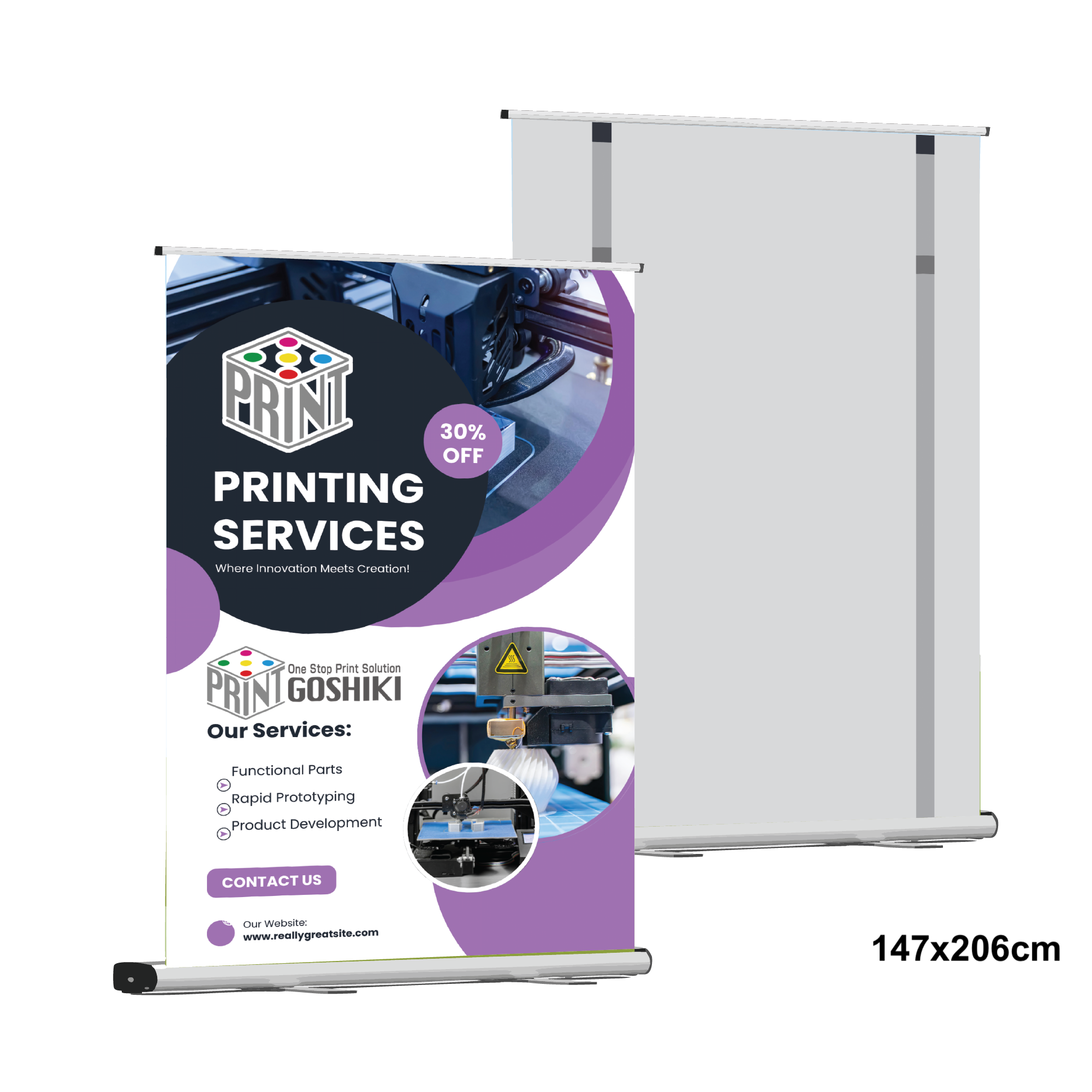 Three-section Rollup Banner