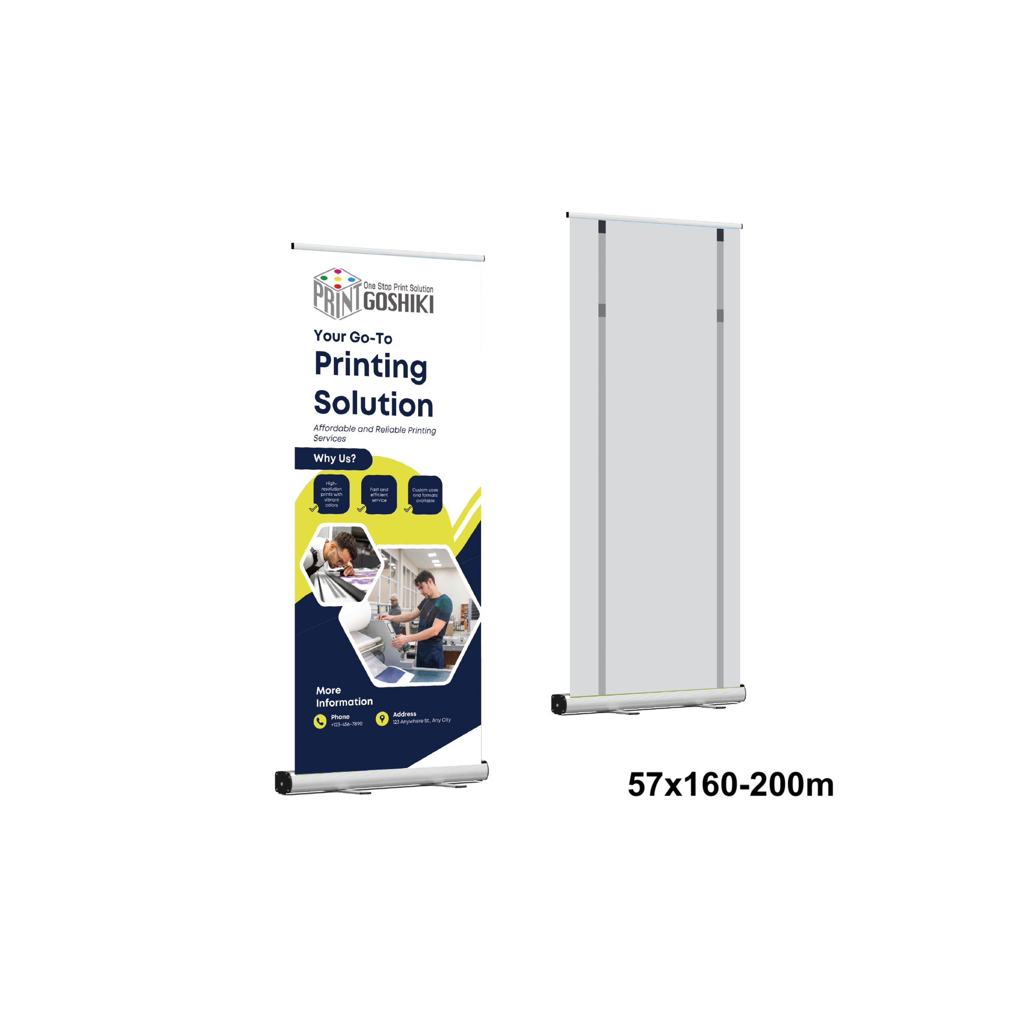 Adjustable Three-section Rollup Banner