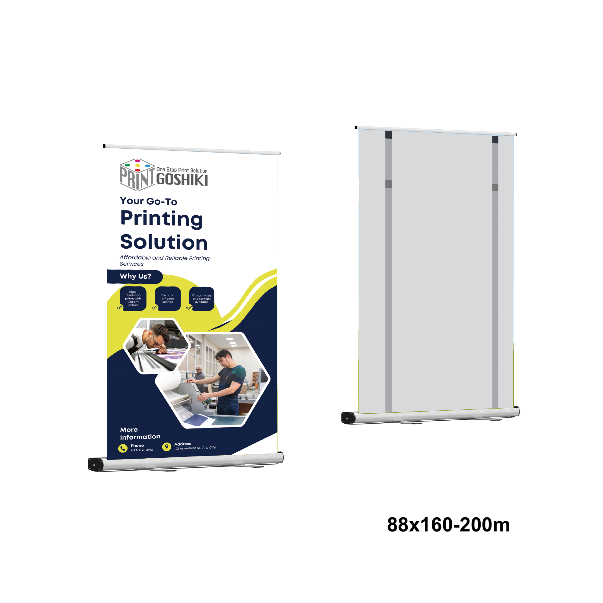 Adjustable Three-section Rollup Banner